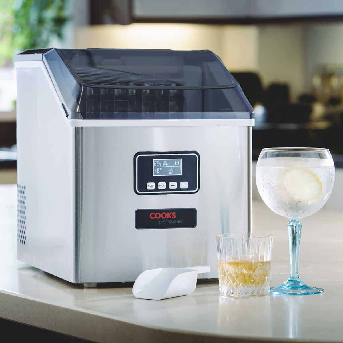 Cooks Professional Premium Ice Maker Machine, 2.3 Litre Water Tank, Stainless Steel, Counter Top