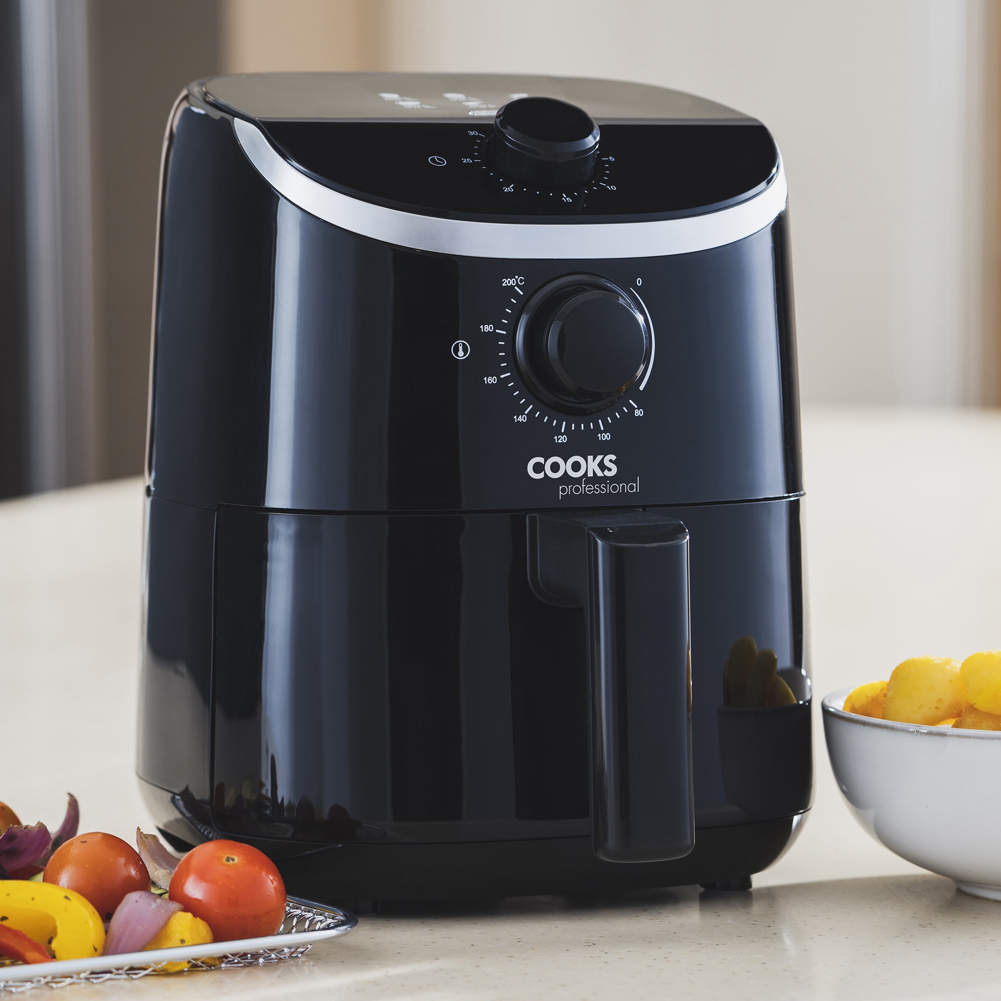 Cooks Professional Dual Air Fryer with Glass Drawers, XL 8L Capacity, 1700W, Digital Display