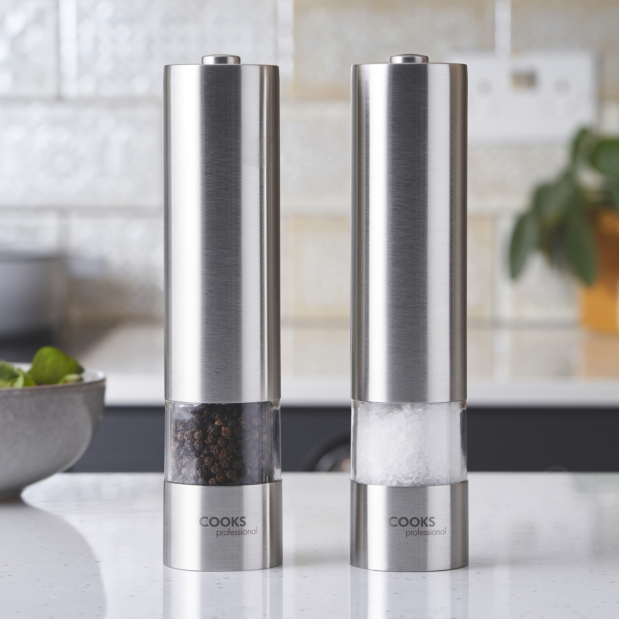 Cooks Professional Electric Salt & Pepper Mill Set