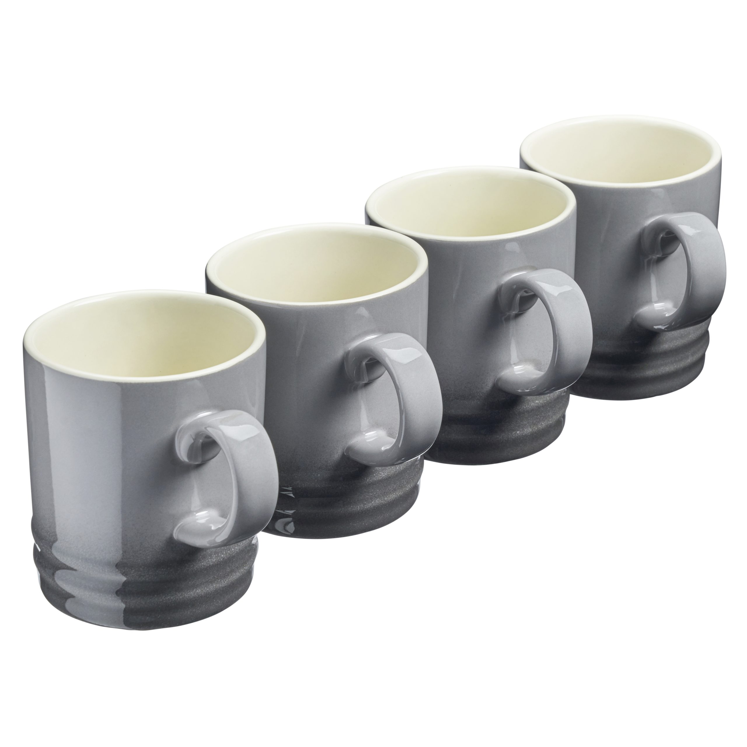 Cooks Professional 4 Piece Mug Set Made From Durable Stoneware 350ml Grey Cooks Professional